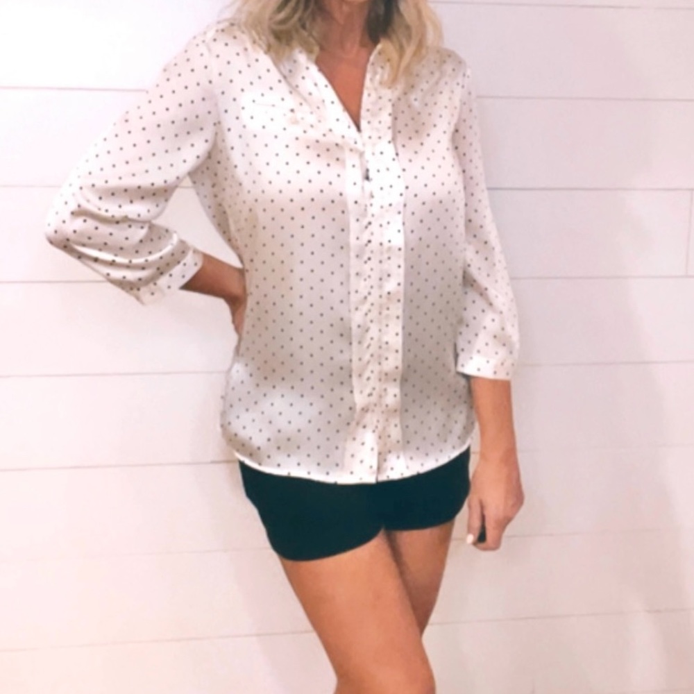 Satin polka dot top